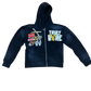 Sun washed black zip-up jacket