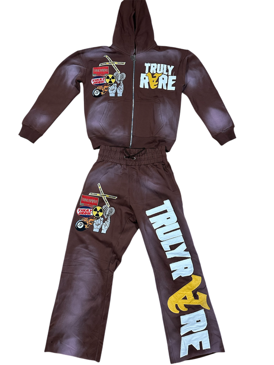 Sun washed brown sweatsuit