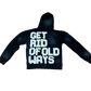 Sun washed black zip-up jacket